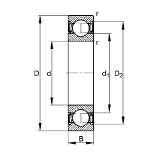 S 6216-2RSR, (j) DIN 625-1 ˜ʵҪߴ, ɂȴܷ