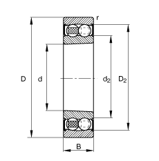 {(dio)S 2211-K-2RS-TVH-C3, (j) DIN 630 (bio)(zhn)Ҫߴ, FF 1:12ɂ(c)ܷ