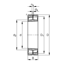 {(dio)ĝLS 22216-E1-K, (j) DIN 635-2 ˜ʵҪߴ, FF 1:12